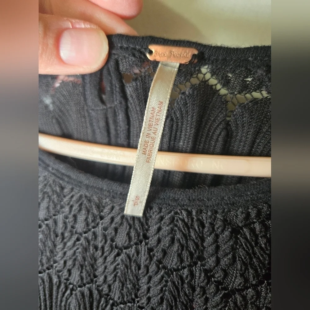 Free People Fire Island Cinch Top Black Small
